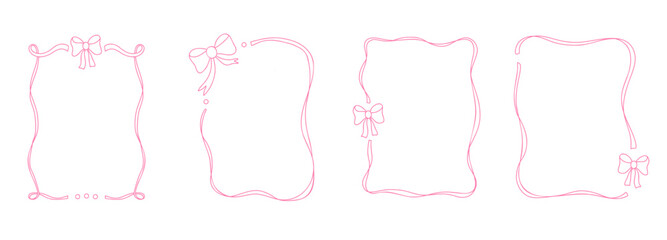 Minimal whimsical frame with delicate ribbon border design