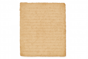 Old handwritten letter document on antique distressed parchment, historical manuscript with vintage texture