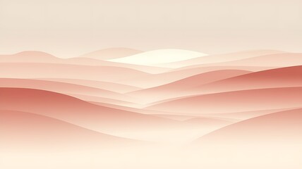 Abstract Landscape of Softly Layered Hills in Reddish Tones