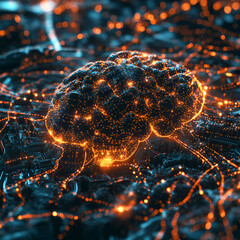 Artificial Intelligence Brain Network, &ldquo;AI Neural Network, Digital Brain Power, Futuristic Intelligence, Artificial Neural System, Smart Tech Brain, AI Data Processing, Digital Mind Concept, Tech Inte