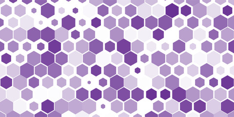 A seamless pattern of various shades of purple hexagons. The pattern creates a visually appealing and calming effect, with a soft and dreamy aesthetic.