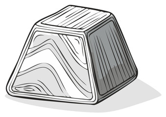 Stylized wooden block with wood grain texture, vector illustration