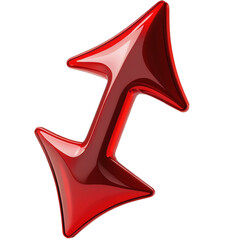3d render of a red arrow sign