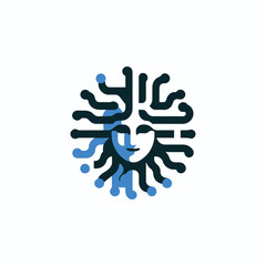 Obraz premium Medusa Digital Tech Logo