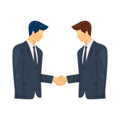 Illustration of Two Businessman Shaking Hands