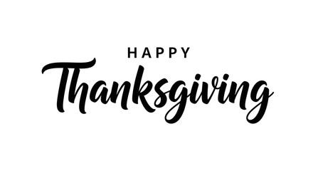 Happy thanksgiving text, isolated on white background
