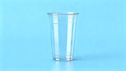 A transparent plastic cup mockup