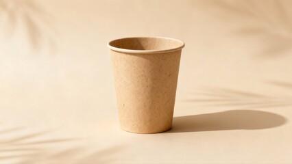 A biodegradable kraft paper cup mockup