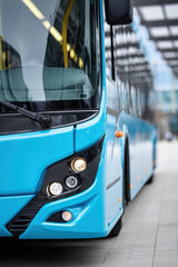 Naklejka premium Electric bus in public transportation in a smart city