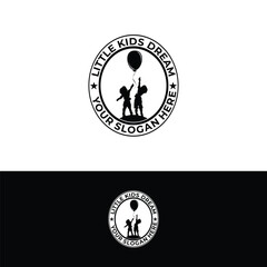Logo design of a child reaching for a balloon