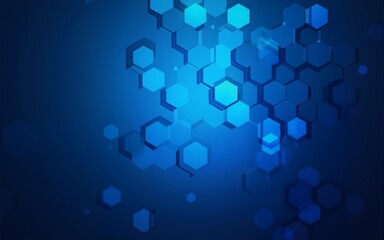 Abstract blue hexagon futuristic background for design works. High quality