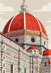 Fototapeta premium European architecture and scenery, vector graphics