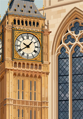 European architecture and scenery, vector graphics