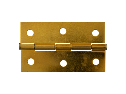 gold door hinge isolated