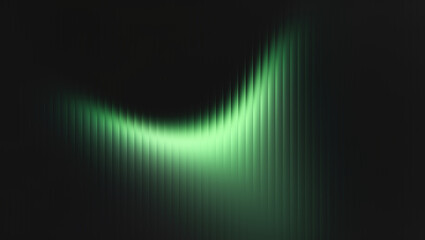 Illustration of abstract background with green light trail in dark environment with blur effect