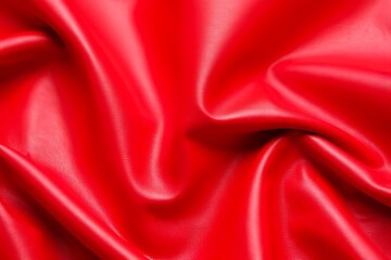 Obraz premium Close up of luxurious draped red satin fabric with soft folds