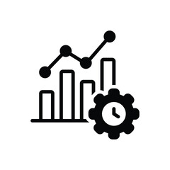 Black solid icon for performance analytics