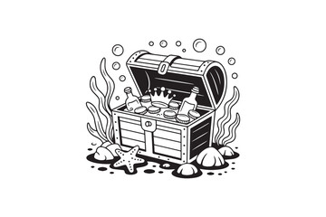 Obraz premium Treasure Chest Illustration Vector