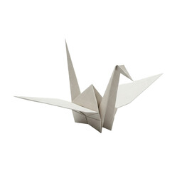 origami crane isolated on white