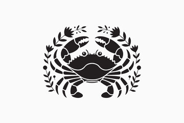 Floral Crab Illustration Vector