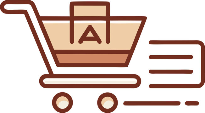 shopping cart icon vector for online store and e-commerce button