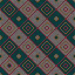 diagonal lines from hand drawn pixels. vector seamless pattern. blue, gray, red, orange repetitive background. modern decorative art. geometric fabric swatch. textile design template. home decor