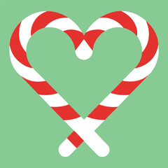 Candy cane heart banner design with festive elements