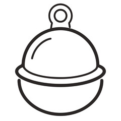 Simple outline of a sleigh bell with hanging loop