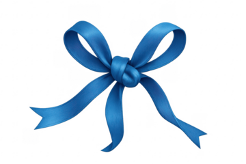 Blue ribbon bow tie for gift packaging