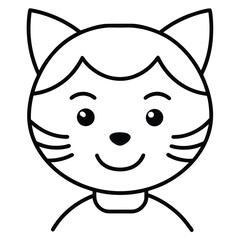 Cute minimalist cat face with whiskers design