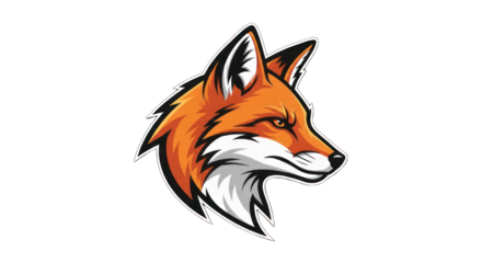 Vibrant fox head illustration vector design with dynamic orange and white
