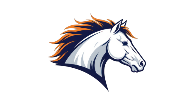 Elegant horse head logo against transparent background symbol of power