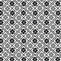 Vector Cute Ornamental Seamless Pattern. Geometric Flower Stylish Texture. Abstract Retro Tile Texture.