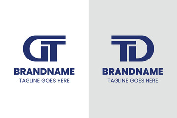 Letters GT or TD Monogram Logo, suitable for any brand with GT TG TD DT initials