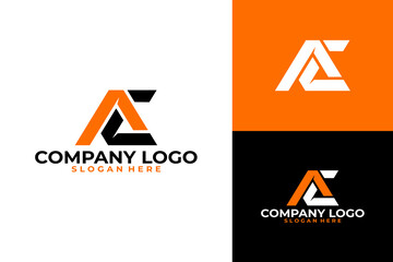 Modern AC Lettermark Logo Design in Orange and Black