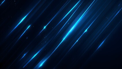 Abstract streaks of vibrant electric blue light illuminate a deep dark background creating a dynamic and energetic visual spectacle