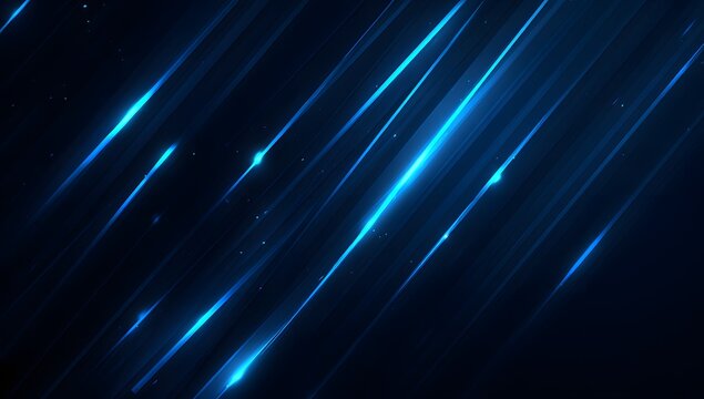 Abstract streaks of vibrant electric blue light illuminate a deep dark background creating a dynamic and energetic visual spectacle