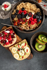 Healthy vegan breakfast. Diet concept.