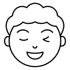 Minimalist winking face one eye closed simple icon