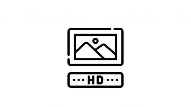 Black and white minimalist tv icon suitable for techrelated designs, logos, websites, or presentations needing a sleek electronic image.