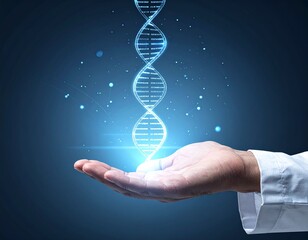 human hand holding dna