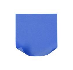 blue note paper with folded isolated