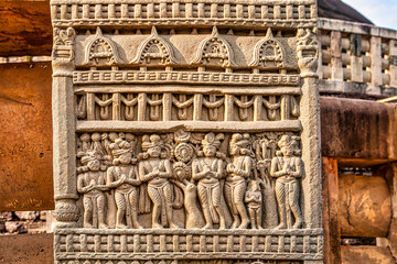 Worshipping Stupa engraved on the gate