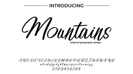 Mountains - Elegant Script Font for Smooth Handwritten Design and Creative Typography