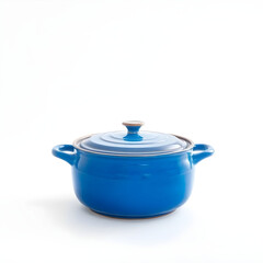 A blue hot pot on white background