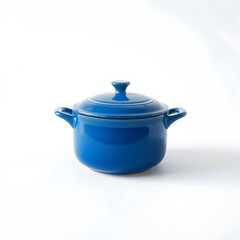 A blue hot pot on white background