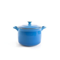 A blue hot pot on white background