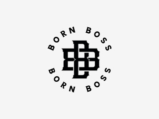 Obraz premium Bold BB Monogram Logo Design with Circular Born Boss Text Layout for Clothing, Streetwear, and Branding