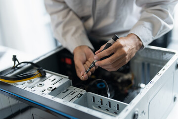 IT Engineer installing Hardware Equipment Development Facility Engineer  Maintenance computer Motherboard Electronic repair shop technology business