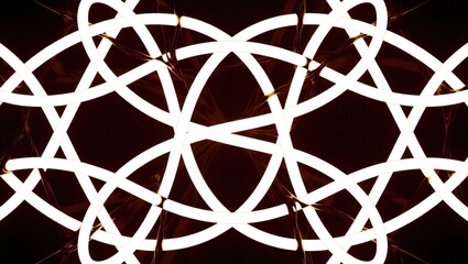 Intricate Luminous Lines Forming a Sacred Geometry Symbol.